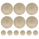 Round Braided Placemats Set of 6 Washable PP/PET Heat Resistant 34cm Table Place Mat for Kitchen Xmas Dining Table Party Decor.