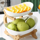 Modern Creative Basket for Dried Fruits, Candy Dish, Cake Stand, Salad Bowl ™ 2/3 Layer Wooden Fruit Plate.