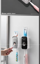 MENGNI Automatic Toothpaste Dispenser Wall-Mounted Bathroom Toothpaste Squeezer Punch-Free Toothbrush Holder Rack Bathroom Acces.