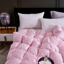 High Grade 100% White Goose Down Quilt Winter Warm Feather Duvet Queen King Cozy Lightweight 3D Bread Comforter Pinch Pleated.