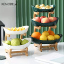 Modern Creative Basket for Dried Fruits, Candy Dish, Cake Stand, Salad Bowl ™ 2/3 Layer Wooden Fruit Plate.