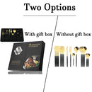 24-Piece Cutlery Set with Black Handles and Gold Details, Stainless Steel Knife, Fork, and Spoon, Table Cutlery, Kitchen Set, Dinnerware.