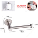Adhesive Toilet Paper Roll Holder Organizer Wall Mount Storage Stand Bathroom No-Drill Tissue Towel Dispenser Stainless.
