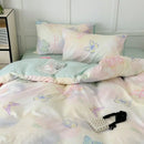 Pink Floral Bedding Set Soft Ins Single Double Queen Size Duvet Cover Flat Sheet Pillowcase Girls Home Totel Bed Linens.