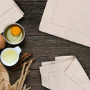 Set of 6 Hemstitched Linen Napkins Chistmas Cloth Napkins Nature Color Dinner Napkins Washable Flax Cloth Napkin.