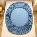 Soft Cotton Fitted Bed Sheet with Elastic Band Solid Color Mattress Cover for Single Double King Queen Bed 140/150/160/180/200.