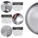 20cm Round Metal Dish Camping Stainless Steel 304 Serving Dinner Plates 4 Pack with alleco cotton bag for BBQ, Snack, Salad.