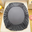 Soft Cotton Fitted Bed Sheet with Elastic Band Solid Color Mattress Cover for Single Double King Queen Bed 140/150/160/180/200.