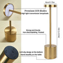 Classic USB Rechargeable Table Lamp Night Light, with Stepless Brightness Adjustment, Touch 3-Color Bedside Lamp.
