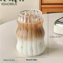 2/4/6PCS INS Glass Cup Heat-resistant Tumbler Drinkware Transparent Tea Juice Milk Coffee Mug Home Water Glasses Stripe Beer Mug.