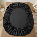 100% Cotton Fitted Sheet with Elastic Bands Non Slip Adjustable Mattress Covers for Single Double King Queen Bed,140/160/200cm.