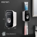 MENGNI Automatic Toothpaste Dispenser Wall-Mounted Bathroom Toothpaste Squeezer Punch-Free Toothbrush Holder Rack Bathroom Acces.