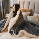 Wool Throw Blanket Keep Warm Winter Bed Blankets Double Sided Queen Duvet Cover Camping Double Bed Cover Bedspread On The Bed.