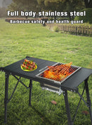 Portable Stainless Steel Grill, Outdoor Folding Table Wood Stove, for Camping and Barbecue IGT MasterGrill.