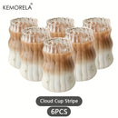 2/4/6PCS INS Glass Cup Heat-resistant Tumbler Drinkware Transparent Tea Juice Milk Coffee Mug Home Water Glasses Stripe Beer Mug.