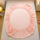 Soft Cotton Fitted Bed Sheet with Elastic Band Solid Color Mattress Cover for Single Double King Queen Bed 140/150/160/180/200.