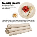 Round Braided Placemats Set of 6 Washable PP/PET Heat Resistant 34cm Table Place Mat for Kitchen Xmas Dining Table Party Decor.