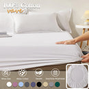 100% Cotton Fitted Sheet with Elastic Bands Non Slip Adjustable Mattress Covers for Single Double King Queen Bed,140/160/200cm.