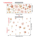 Boho Floral Wall Stickers for Kids, Watercolor Children's Room, Living Room, Home Decor, Art, Eco-Friendly Removable Stickers, PVC Murals.