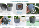 Transparent Double Layer Plastic Flower Pot Self Watering Flowerpot Cotton Rope Watering Plant Pot with Injection Port.