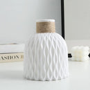 Rope Plastic Vase Flower Arrangement DIY Flowerpot Living Room Porcelain Imitation Flower Ware Home Decoration Ornaments.