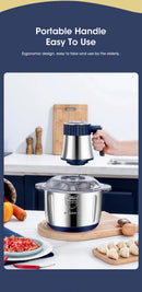 Electric Meat Grinder, Food Processor, Multifunctional Stainless Steel.