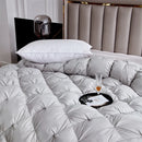 High Grade 100% White Goose Down Quilt Winter Warm Feather Duvet Queen King Cozy Lightweight 3D Bread Comforter Pinch Pleated.