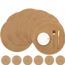 Round Braided Placemats Set of 6 Washable PP/PET Heat Resistant 34cm Table Place Mat for Kitchen Xmas Dining Table Party Decor.