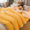 Wool Throw Blanket Keep Warm Winter Bed Blankets Double Sided Queen Duvet Cover Camping Double Bed Cover Bedspread On The Bed.
