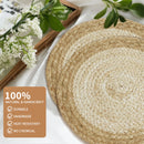 Round Braided Placemats Set of 6 Washable PP/PET Heat Resistant 34cm Table Place Mat for Kitchen Xmas Dining Table Party Decor.