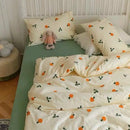 Pink Floral Bedding Set Soft Ins Single Double Queen Size Duvet Cover Flat Sheet Pillowcase Girls Home Totel Bed Linens.