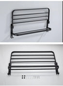 Matte Black 50CM Folding Holder With Hook Towel Holder Wall Mount AluminumTowel Rack.