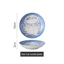 Japanese Style Ceramic Dessert Sauce Dish Tableware Creative Cute Cartoon Lucky Cat Pattern Water Drop Shape Fruit Sushi Plates.