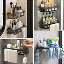 Rectangular Corner Shelf for Wall Mounting, Bathroom Shelf, Towel Rack, Shower Shampoo Holder, No-Drill Shelf.