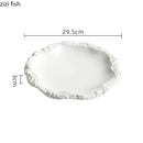 Simple Solid Color Tableware Porcelain Pasta Steak Plate Dinner Plate Creative Kitchen Irregular Serving Tray Cooking Dishes.