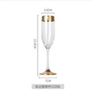Foreign Crystal High Glass Phnom Penh with Silver Rim for Brandy, Champagne, Red Wine, and Water, for Home Dining Table.