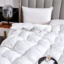 High Grade 100% White Goose Down Quilt Winter Warm Feather Duvet Queen King Cozy Lightweight 3D Bread Comforter Pinch Pleated.