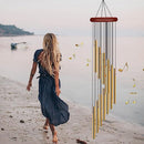 1piece 12 Tubes Aluminum Alloy Wind Chimes with Hook Gold/silver Bells for Outside Home Wedding Party Memorial Decoration Gifts.
