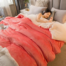 Wool Throw Blanket Keep Warm Winter Bed Blankets Double Sided Queen Duvet Cover Camping Double Bed Cover Bedspread On The Bed.
