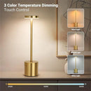 Classic USB Rechargeable Table Lamp Night Light, with Stepless Brightness Adjustment, Touch 3-Color Bedside Lamp.
