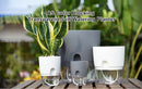 Transparent Double Layer Plastic Flower Pot Self Watering Flowerpot Cotton Rope Watering Plant Pot with Injection Port.