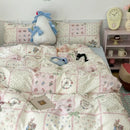 Pink Floral Bedding Set Soft Ins Single Double Queen Size Duvet Cover Flat Sheet Pillowcase Girls Home Totel Bed Linens.