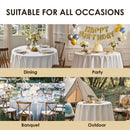 White Table Cloth Stain Resistant Decorative Washable Polyester Rectangle Tablecloths for Dining Table Parties and Wedding.