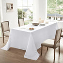 White Table Cloth Stain Resistant Decorative Washable Polyester Rectangle Tablecloths for Dining Table Parties and Wedding.