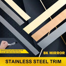 5/10 Meter Gold Wall Sticker, Smooth Stainless Steel Strip, Self-Adhesive, Decorative Mirrors for Living Room, Luxe Wall Edge Strip.