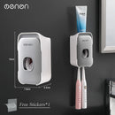 MENGNI Automatic Toothpaste Dispenser Wall-Mounted Bathroom Toothpaste Squeezer Punch-Free Toothbrush Holder Rack Bathroom Acces.