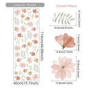 Boho Floral Wall Stickers for Kids, Watercolor Children's Room, Living Room, Home Decor, Art, Eco-Friendly Removable Stickers, PVC Murals.