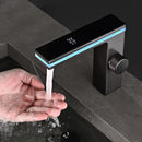 Digital Display Bathroom Basin Faucet Intelligent LED Brass Deck Mounted Washbasin Crane Hot Cold Water Mixer Sink Vanity Tap.