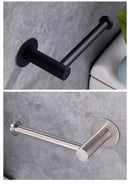 Adhesive Toilet Paper Roll Holder Organizer Wall Mount Storage Stand Bathroom No-Drill Tissue Towel Dispenser Stainless.