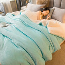 Wool Throw Blanket Keep Warm Winter Bed Blankets Double Sided Queen Duvet Cover Camping Double Bed Cover Bedspread On The Bed.